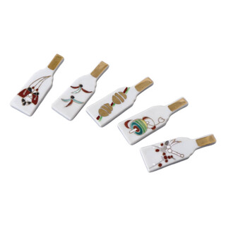 Rizo home japan's original imported kyoto-yaki kiyomizu-yaki ceramic chopstick holder gift box, chopstick pillow and chopstick set, model 2 hft046