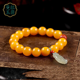 Manla jade pei natural beeswax bracelet women's diy jade beads amber chicken oil topaz beads bracelet genuine style 1