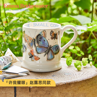 Emma bridgewater let me shine zhao lusi same style mark water cup blue butterfly ceramic underglaze color gift coffee cup medium size