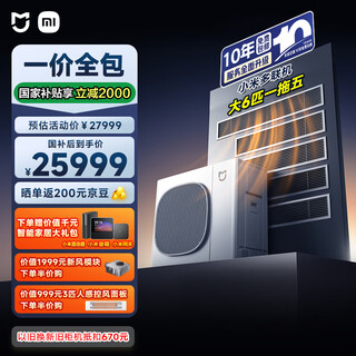 小米（MI）米家 中央空调 多联机大6匹一拖五全直流变频Pro超一级能效160Wn-OC30/N2C1 国家补贴整机十年质保