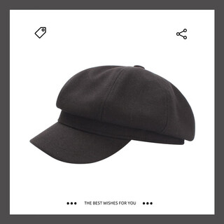 Fat donglai purchases beret hats for men, korean style fashion brand autumn and winter style ins big head circumference octagonal hat british newsboy hat duck black m regular size - men and women can wear (56-59c)