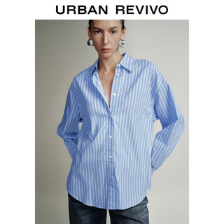 Ur2025 new autumn women's high-intellectual temperament vertical striped long-sleeved cardigan shirt uwm250140