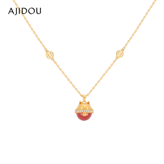 Ajidou ajidou necklace women's lucky cat series fashionable year agate counter same style clavicle chain necklace birthday gift