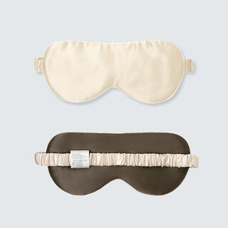 Manito/manita mulberry silk eye mask light-blocking, soft and breathable for sleep, lunch break, travel and skin-friendly new year gift drunk champagne + brown