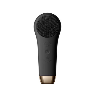 电动洗脸刷冷热敷硅胶挡水震动洗脸仪毛孔清洁去黑头嫩肤洁面 黑色