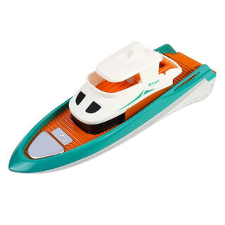荣德堂玩水遥控拖船防水充电遥控轮船仿真男孩玩具模型儿童RC玩具 【14厘米】迷你遥控游艇-绿色 续航约30分钟