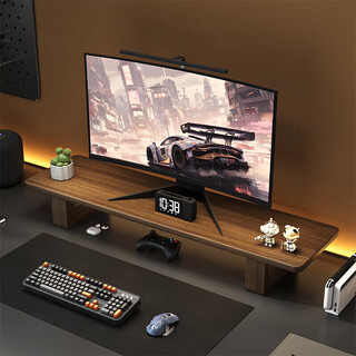 Small craftsman computer elevated shelf monitor desktop computer solid wood elevated desk desktop walnut 80*20