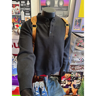 Youruike douyin large size cleanfit henry collar sweater for men in autumn and winter lazy american retro thickened knitted bottoming shirt black black 2xl 150-165jin jin is equal to 0.5 kg