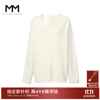 Mai meng mm mai meng sequined lazy brushed sweater sweater top 25 winter new style 5gc935061x v-neck-white 5gc935071x m (150jin jin is equal to less than 0.5 kg)