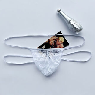 New elephant trunk men's sexy underwear low waist ice silk men's t-pants solid color thin strap elastic t-pants single underpants white 100-170 jin jin equals 0.5 kg for inner wear