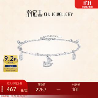 Chao acer get rich now platinum bracelet pt950 double layer coin bracelet zodiac year of the horse and animal year gift priced 490 yuan including labor costs 4.5 grams