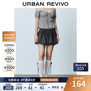 Ur2025 new autumn women's ballet style spliced lace ultra short skirt uyu550071 dark gray (short and lined) m