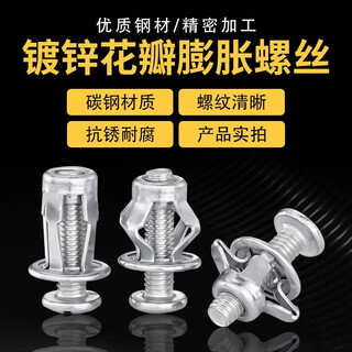 Shouli petal expansion screw petal nut hollow gecko hollow iron car license plate lantern riveting expansion bolt expansion screw-4*20 5 pieces