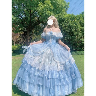 Lolita evening dress 2025 new adult ceremony, beautiful temperament, princess dress, birthday party dress, blue