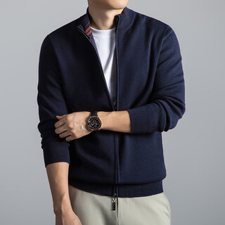 Boss men's knitted cardigan jacket 2025 new autumn and winter stand-up collar sweater casual cardigan high-end sweater upper green s size 165