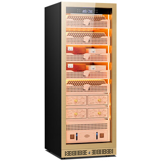 Kelong 608c cigar cabinet, constant temperature and humidity, water ion ammonia removal, smart wifi, iot control, air-cooled cedar wood liner shelf, alcohol nourishment, water circulation compressor, refrigeration cigar cabinet, rose gold 2-wake cigar box nourishment + aluminum liner + purified ammonia + wifi