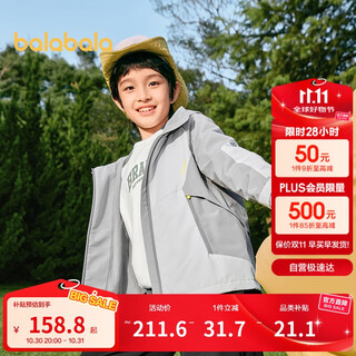 Balabala children's clothing boys' coats children's cotton clothes 2025 spring clothing waterproof breathable stitching contrasting color fashion 208125105102