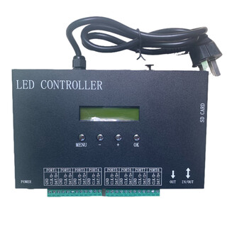 Symphony led light strip controller sd card programmable dmx512 control can be connected to the console sound and light linkage black 8 ports