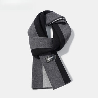 Lzjv german business scarf gift box winter men's cold-proof neck warm neck scarf as a holiday gift for boyfriend and dad shawl black gray soft, comfortable and warm without specifications