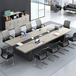 Conference table desk long table simple rectangular modern office furniture large conference room negotiation table and chair combination conference table thickened 2.4 meters
