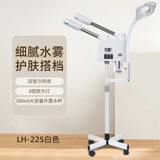 Ocdredy hot and cold spray machine facial steamer beauty instrument cold spray hot spray hydration instrument beauty salon use facial steamer hot spray facial humidifier with magnifying light white 225 button type double tube hot and cold spray + magnifying light