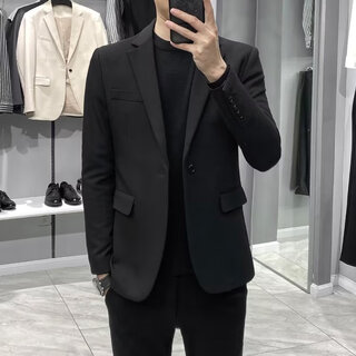 Casual suit 2023 spring and autumn new men's korean slim small suit top youth trendy jacket top x828 black m