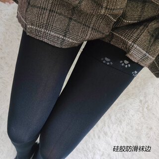 Ji yafu 75cm extra long plus large size silicone non-slip 100d spring and autumn over-the-knee velvet stockings super stretchy and slimming for women black m extra long 75c, large size 100-180jin jin is equal to 0.5 kg