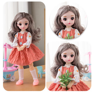 Shantou lincun 30cm wedding dress princess doll set dress up doll musical multi-joint girls children toy birthday gift type a bag without music (doll)