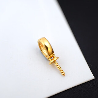 Book pocket 18k gold pearl buckle pendant diy accessories full body au750 pearl special buckle plain gold simple and versatile j20-k yellow-small size suitable for 5-8mm