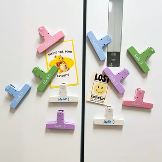 Yusenyi high-looking color magnetic sealing clip refrigerator magnet food sealing clip macaron color bill clip color magnetic suction mixed color 20 pieces 38.8