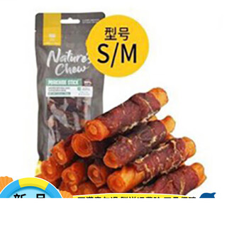 Naresch dog teething stick, pigskin roll, bite-resistant tooth cleaning bone, pet teddy, small dog, large dog snack, duck cheese (s/m)