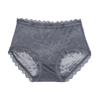 Universal japanese women's mid-waist seamless transvestite panties with lace edges for sexy women's transparent cd cross-dressing men's briefs, green l