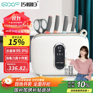 巧媳妇（SMARTWIFE）刀具套装十件套 厨房菜刀家用刀具砧板多功能组合菜刀套装白色