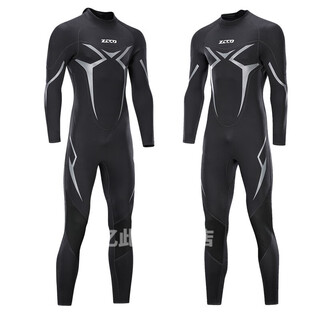 L wetsuit one-piece men's 3mm warm, super elastic and wear-resistant wetsuit, cold-proof wetsuit, winter swimming suit, black xs