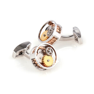 William milton british style mechanical gear cufflinks men's wedding gift cuff nails festival light luxury silver