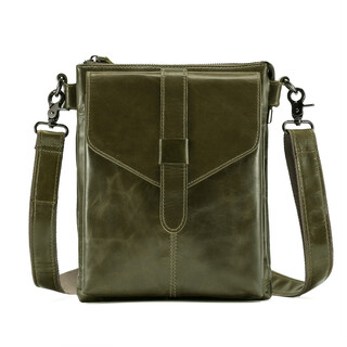 Crossbody bag, commuter casual bag, shoulder bag, large capacity men's bag 6828 green oil