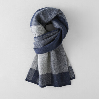 Mcs scarf men's 2025 new cashmere winter versatile plaid business thickened scarf birthday gift 103-blue gray plaid default color