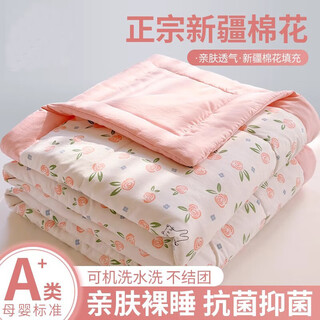 Luomei xinjiang cotton quilt children's summer cool quilt air-conditioned quilt core machine washable kindergarten cool nap quilt small thin quilt lingxiang huayu whole xinjiang cotton filling 100*150cm cotton summer quilt class a fabric