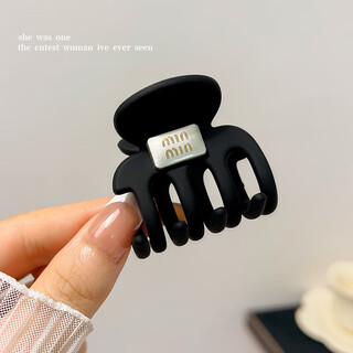 Xiao panda temperament high ponytail clip for women half-tied hair clip on the back of the head pumpkin clip shark clip hair clip headwear black frosted letter clip