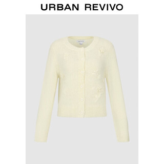 Ur2025 new autumn women's casual three-dimensional flower-breasted short knitted cardigan uyl950209