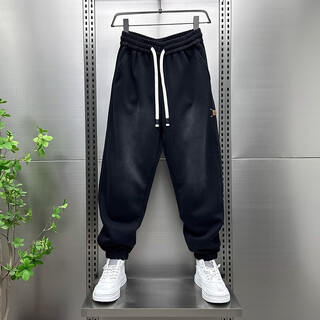 Kazuki kuraishi's trendy autumn casual pants, loose sweatpants, loose-feeling harem wide-legged men's handsome leggings sweatpants, black xl