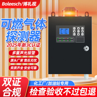 Bolishi combustible gas detector spray paint room gas station hotel catering industry commercial catering natural gas liquefied gas detection alarm 8-way branch gas host