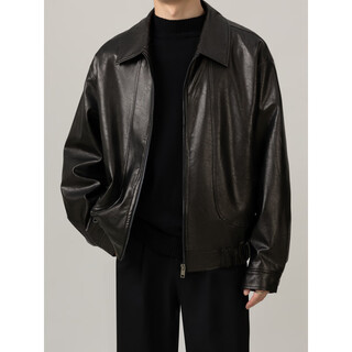 Onedew мужская чистая текстурированная искусственная кожа, осенняя новая кожаная куртка, мужская красивая мотоциклетная куртка, топ, черный, золотой, m