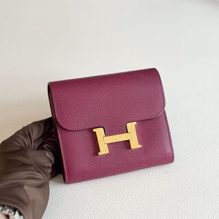 Hermes (hermes) second-hand 95 new hermes (hermes)constance kangkang wallet short b5 gold buckle epsom leather n engraved no accessories