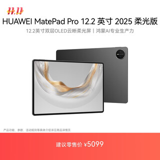 HUAWEI MatePad Pro 12.2英寸 2025 柔光版 华为平板电脑 双层OLED柔光屏 WIFI 12GB+512GB 砚黑