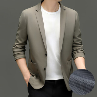 Ax armani suit men's autumn new business casual thin single suit jacket simple slim small suit xf23 khaki m 170 (95-120jin jin equals 0.5 kg)