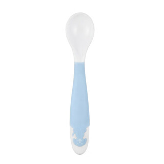 Shantou lin village children learn to eat spoons, baby food supplement spoons and forks, bendable twisting spoons, baby tilted head spoons, cartoon puppy bent spoons, ice crystal blue spoons