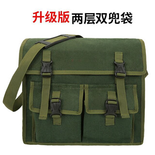 Fantasy special thickened canvas wear-resistant carpenter, bricklayer, plumber and electrician's bag multi-functional upgraded version double bag 40*33*20