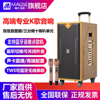Malone high-end indoor and outdoor high-power square dance audio otg live karaoke lithium battery portable trolley audio subwoofer with sound card dsp wireless microphone bluetooth speaker m-8810 audio + dual microphones + gift package