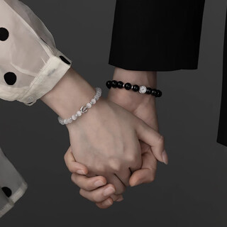 Junshi sun and moon couple's sterling silver bracelet pair of silver bracelet bracelet original design gift for boyfriend and girlfriend sterling silver sun and moon bracelet for women + exquisite gift box